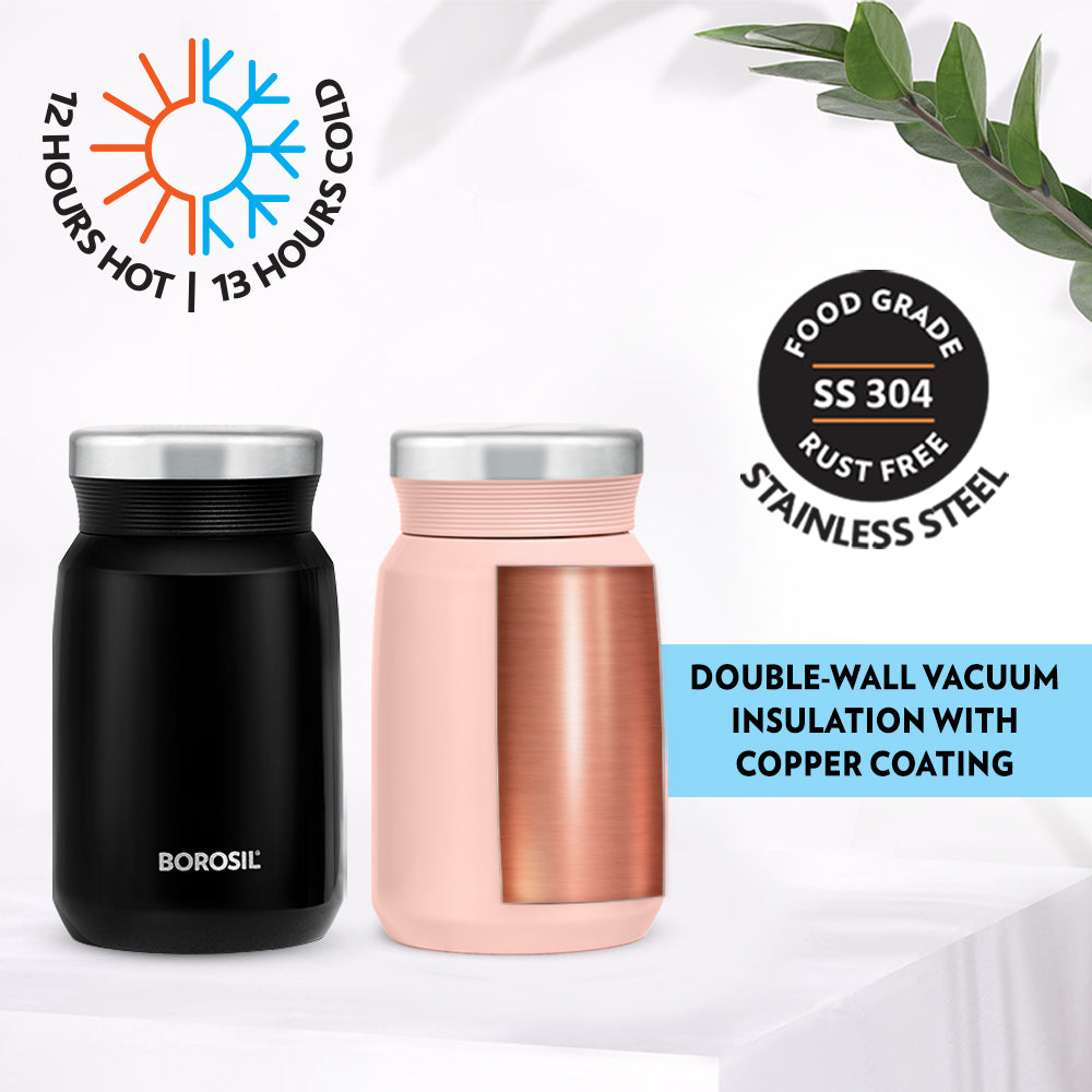 Borosil Hydra Carry Mate 500ml Thermal Vacuum Insulated Container