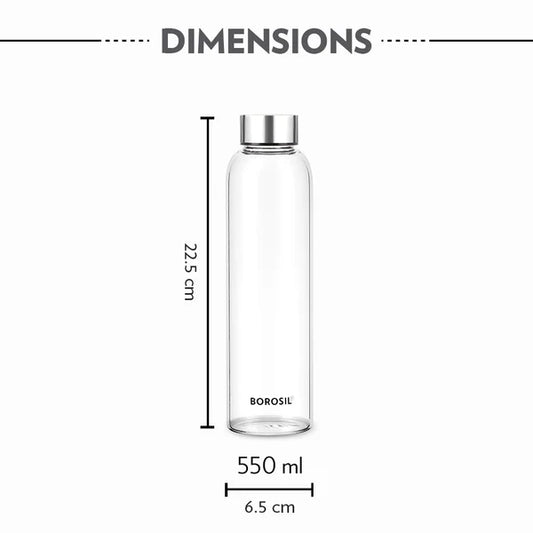 Borosil 550ml Borosilicate Glass Bottle