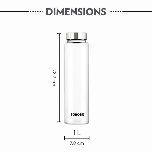 Borosil 1000ml (1 ltr) Borosilicate Glass Bottle