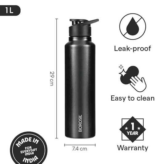 Borosil Hydra SipFresh Galaxy 1000ml Stainless Steel Bottle