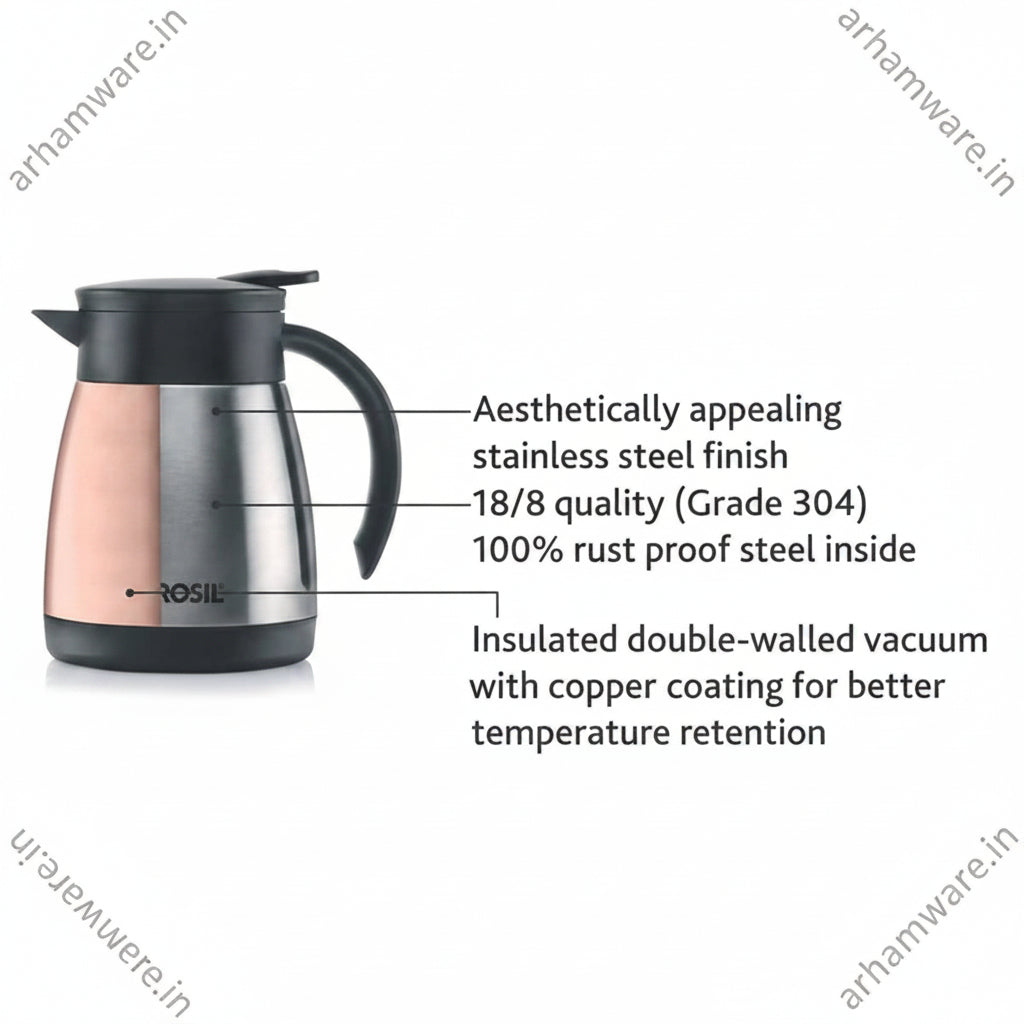 Borosil Hydra Teapot 1.5ltr Thermal Vacuum Insulated Kettle