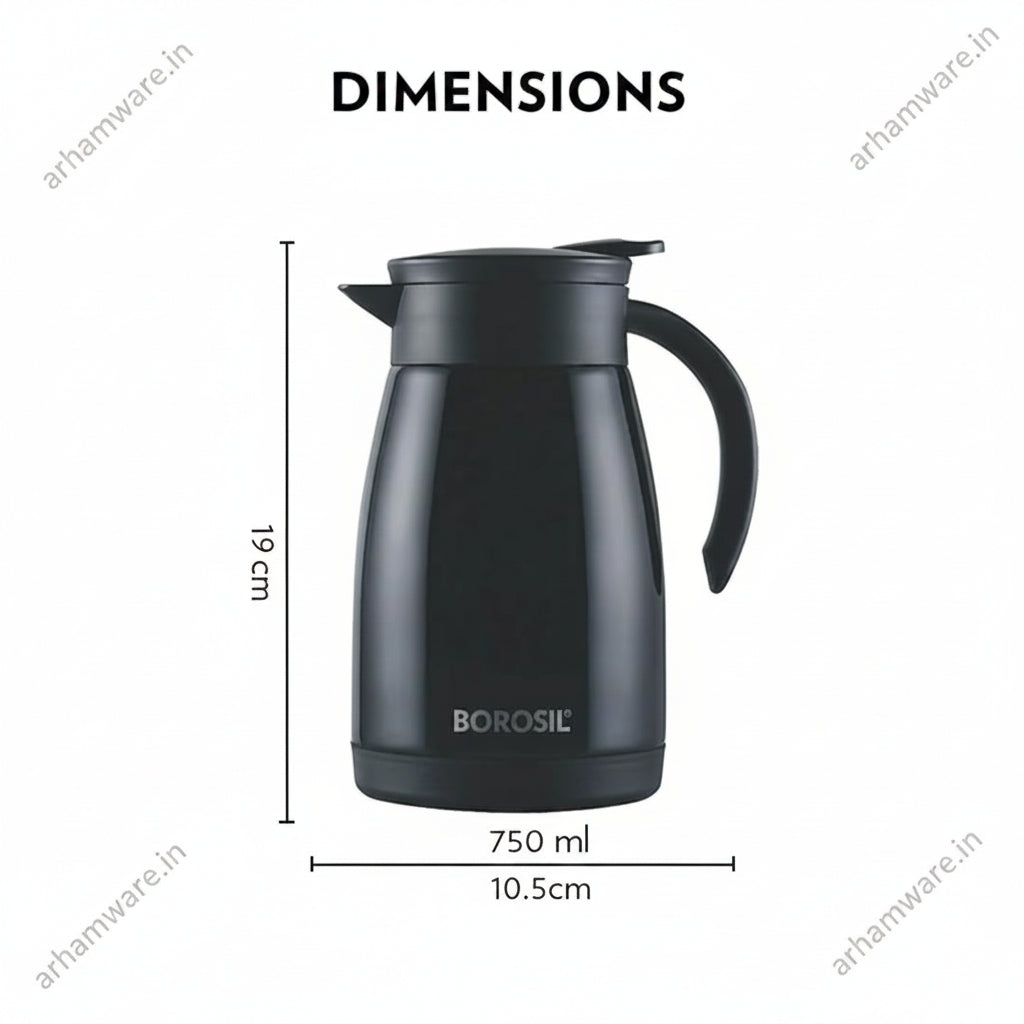 Borosil Hydra Teapot 750 Thermal Vacuum Insulated Kettle