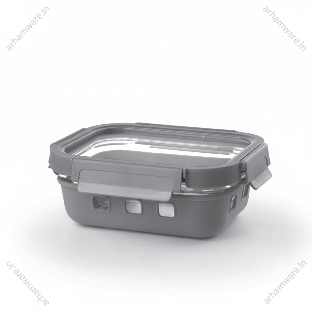 Borosil Klip n Store Plus Rectangular Borosilicate Glass Container & Lid