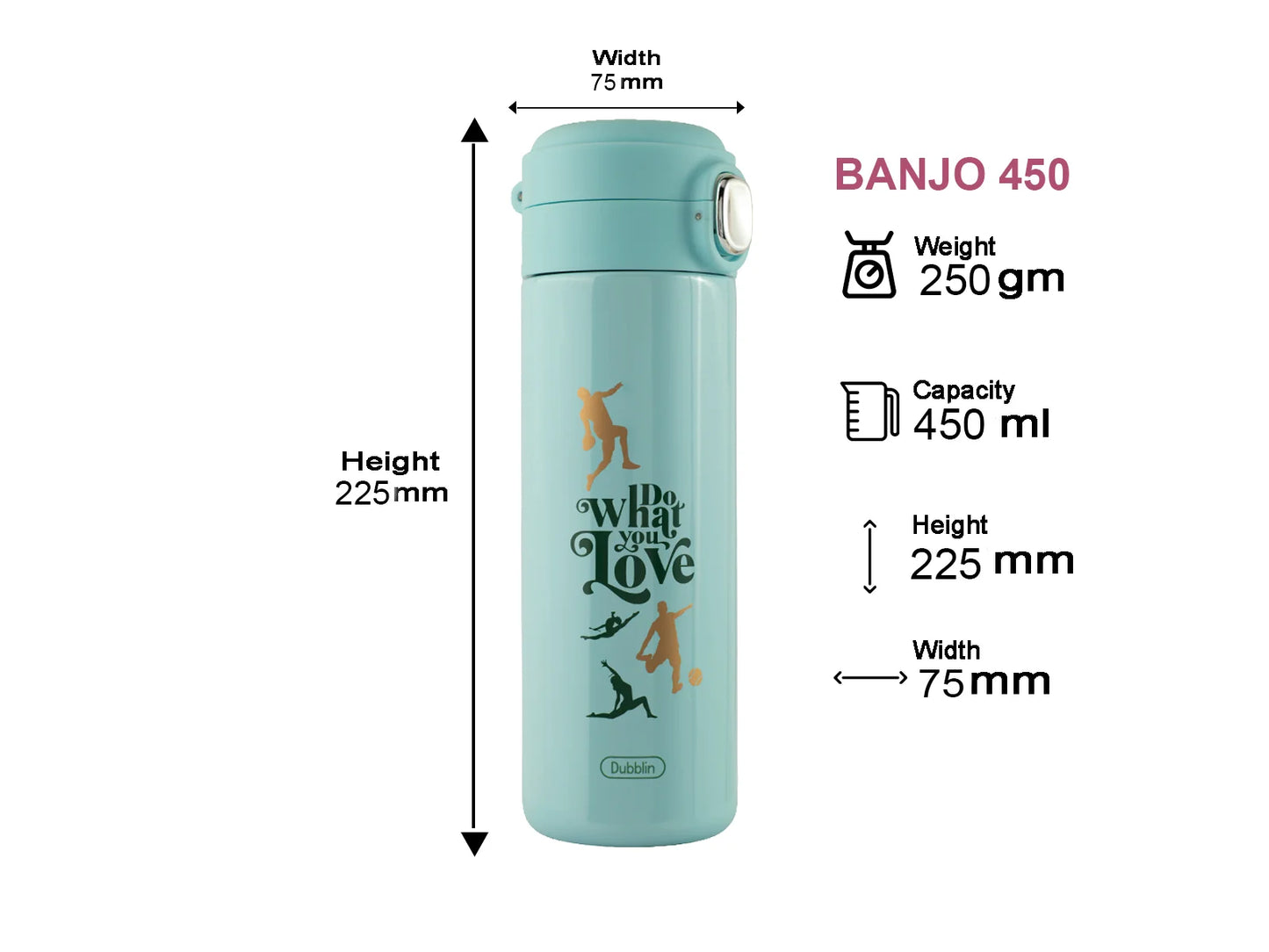 Dubblin Banjo 450ml Thermal Vacuum Insulated Bottle
