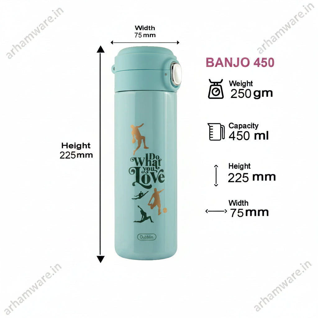 Dubblin Banjo 450ml Thermal Vacuum Insulated Bottle