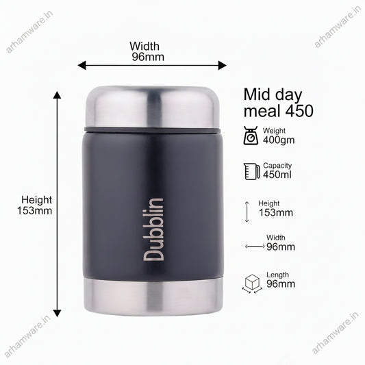 Dubblin Mid Day Meal 450ml Thermal Vacuum Insulated Food Container
