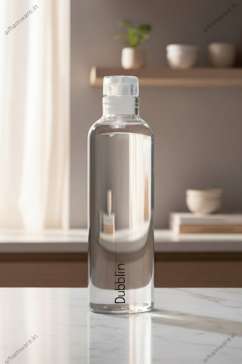 Dubblin Pure 800ml Borosilicate Glass Bottle with Push Cap