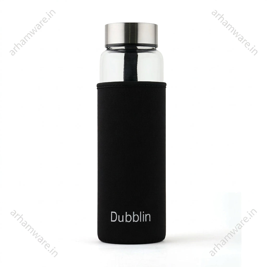 Dubblin Stream Borosilicate Glass Bottle With Bag