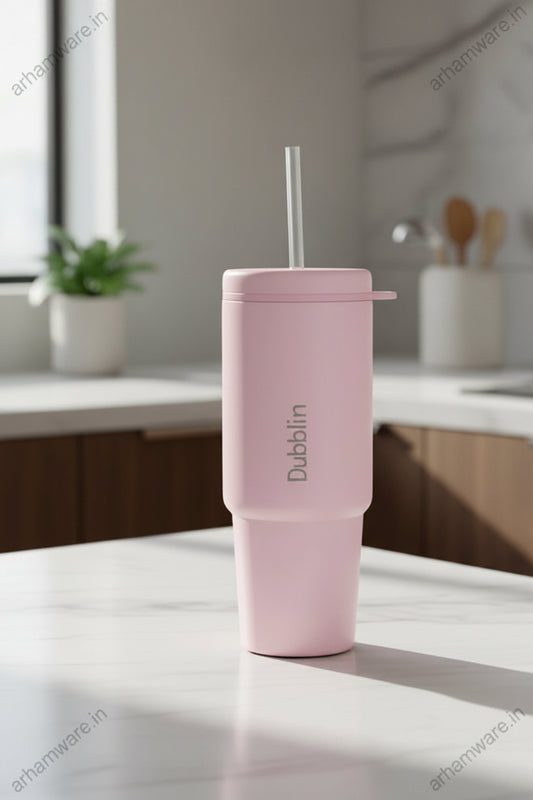 Dubblin York Mug 540 Stainless Steel with Straw