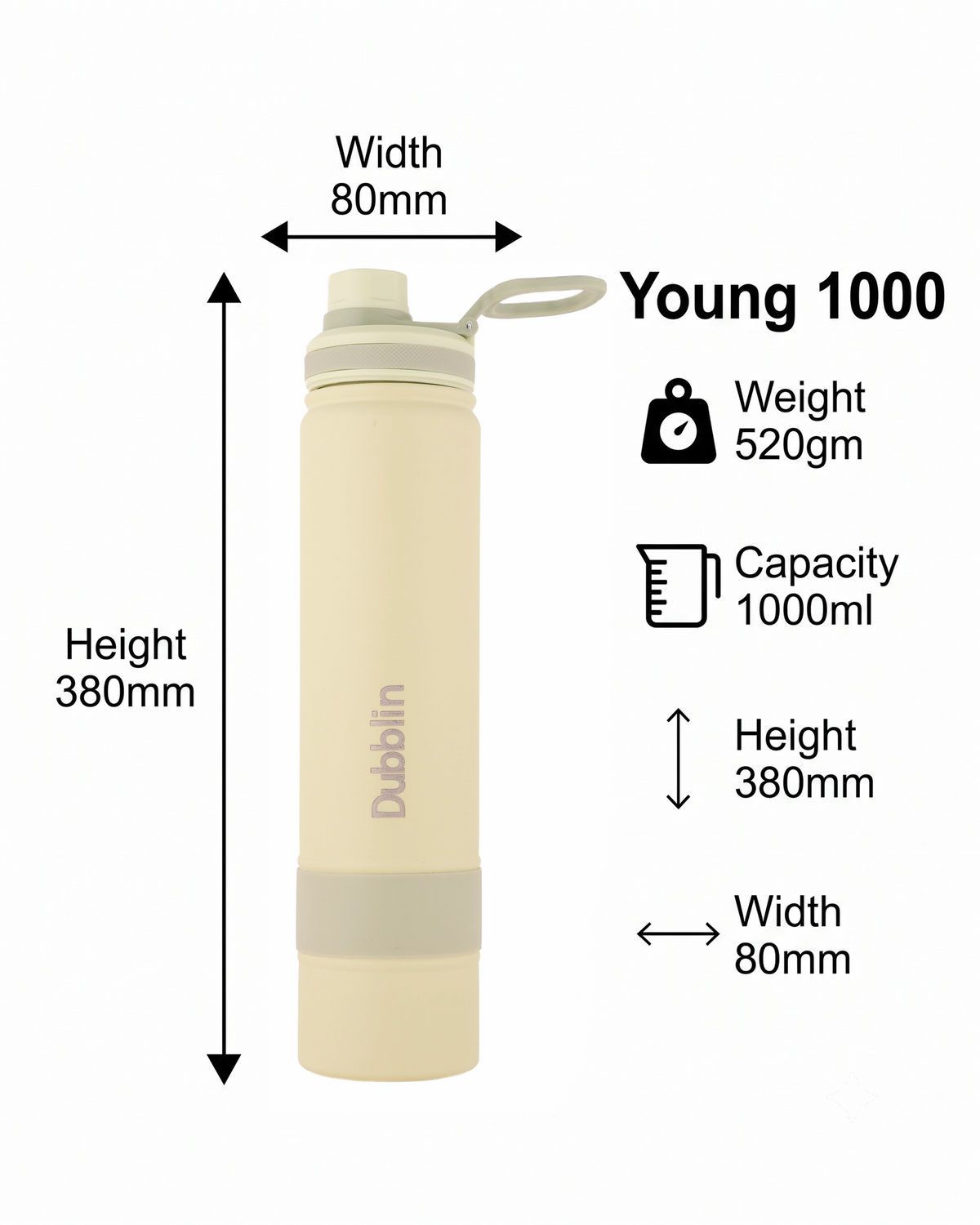 Dubblin Young 1000ml Thermal Vacuum Insulated Bottle