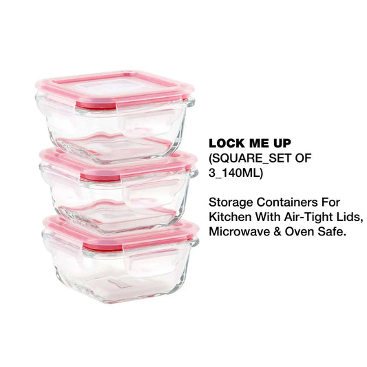 Dubblin Borosilicate Glass Containers Set of 3