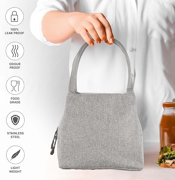 Milton Bling Bag Lunch Set with 3 * 320 ml Containers, 1 * 380 ml Tumbler, Liquid-tight Seals and Insulated Bag