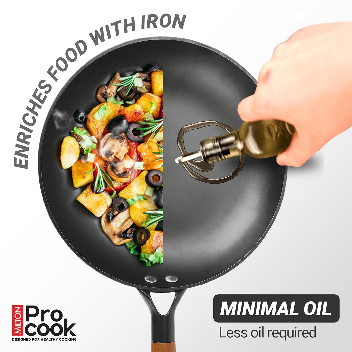 Milton Procook Cast Iron Fry Pan with Enamel Coating