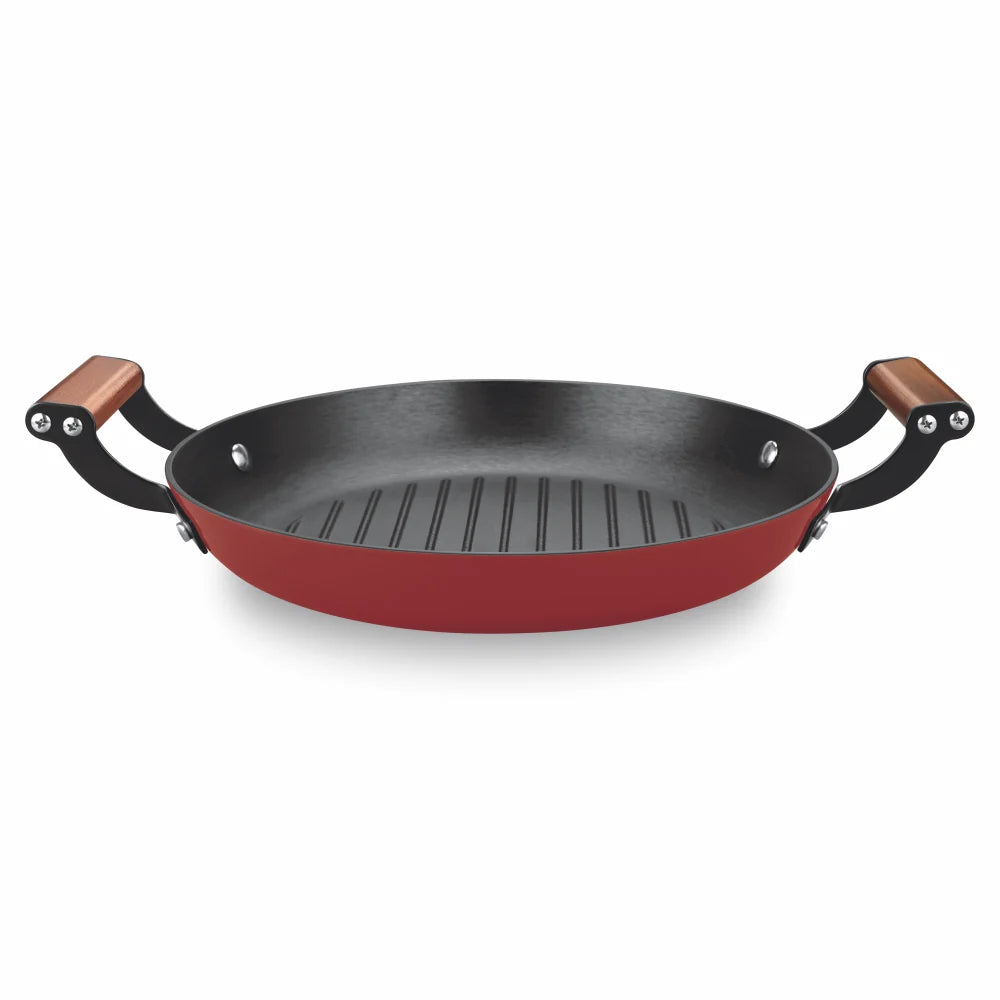 Milton Procook Cast Iron Grill Pan with Enamel Coating