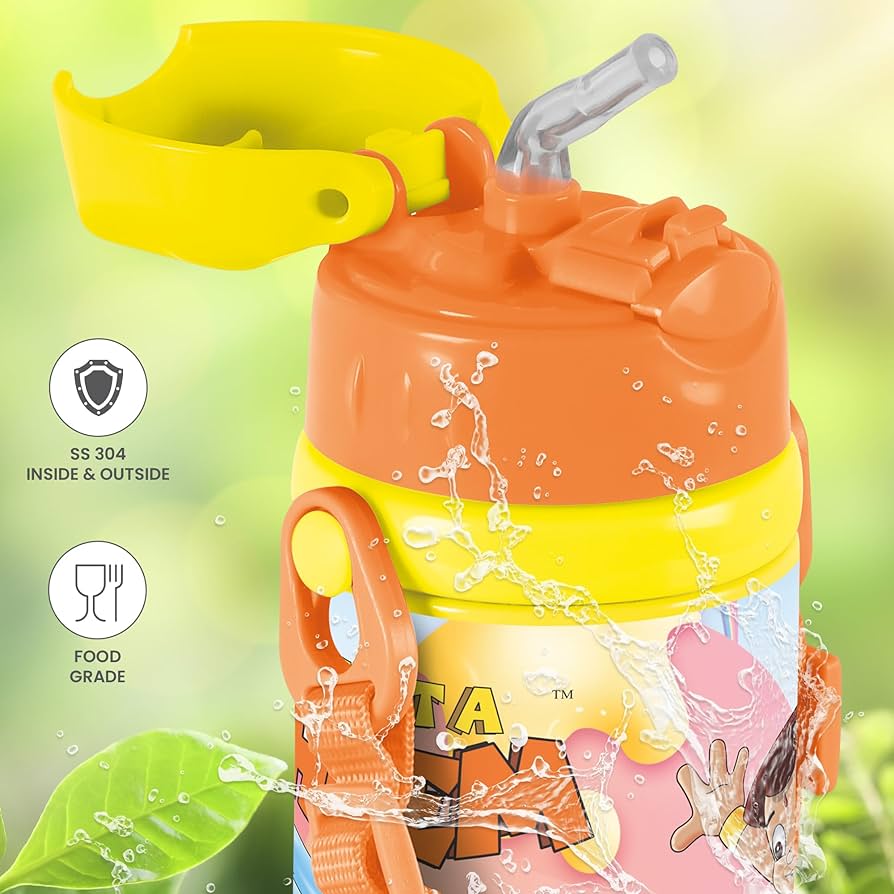 Milton Charmy Thermal Vacuum Insulated Bottle 450 with Straw