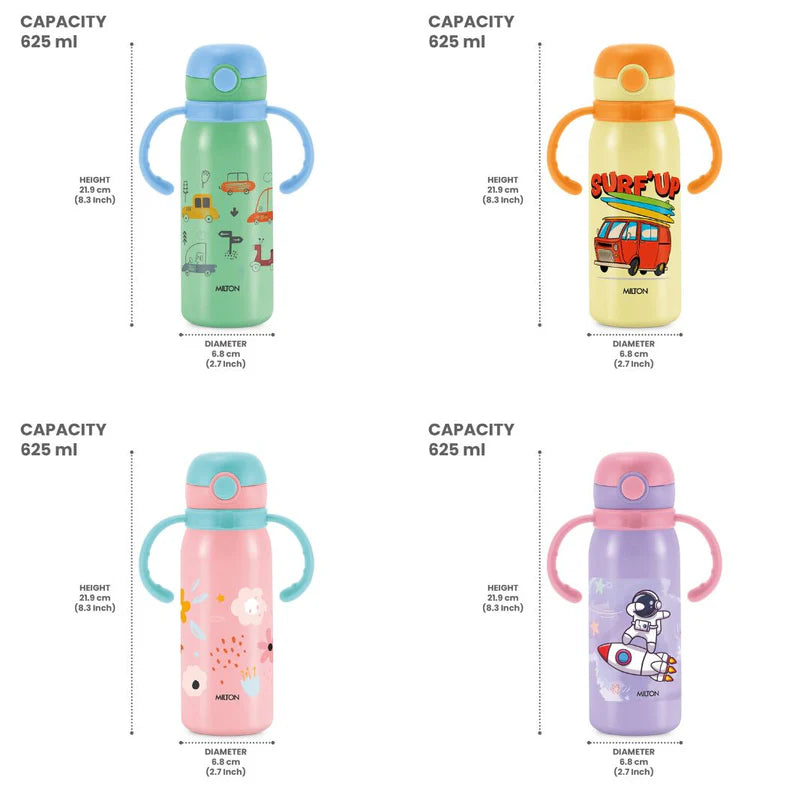 Milton Fountain Kids Stainless Steel Bottles with Straw 650