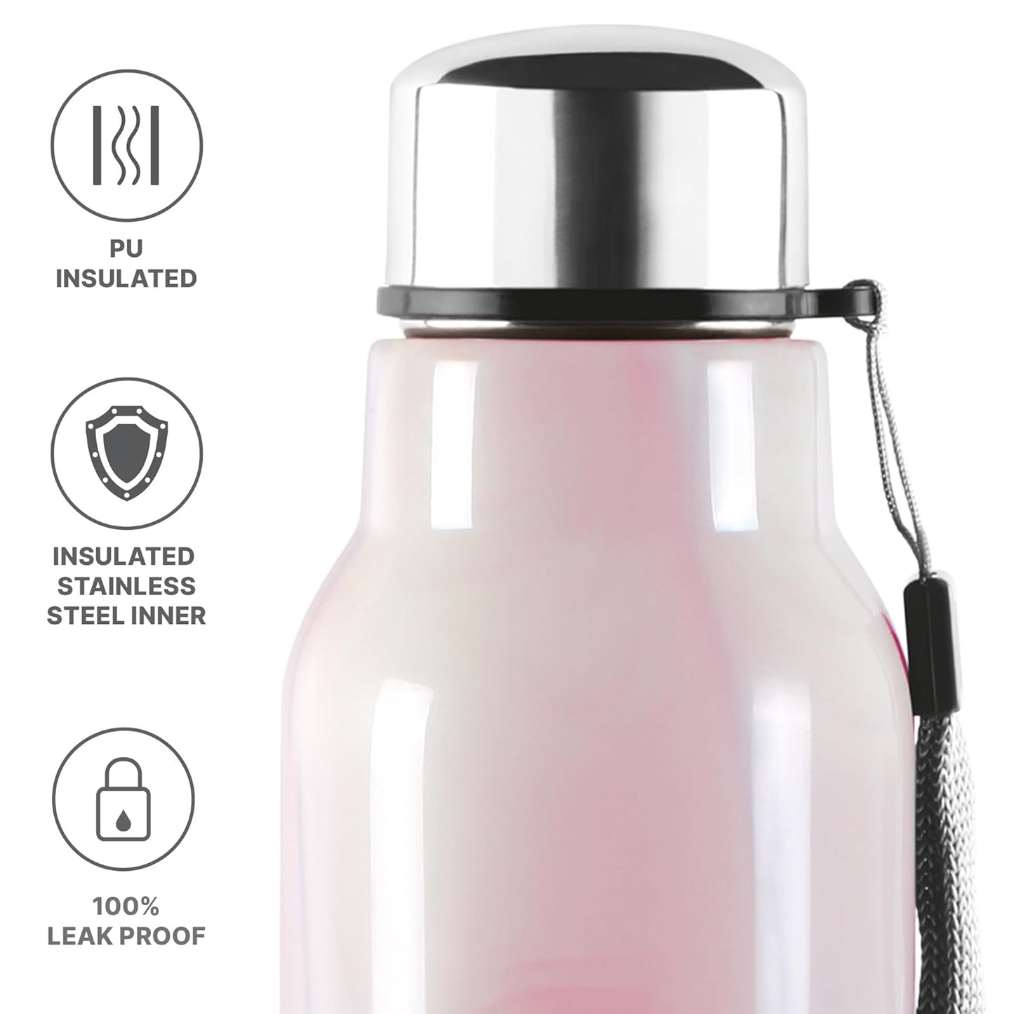 Milton Marble 600 Stainless Steel Bottle - Outside Plastic Inside Stainless Steel