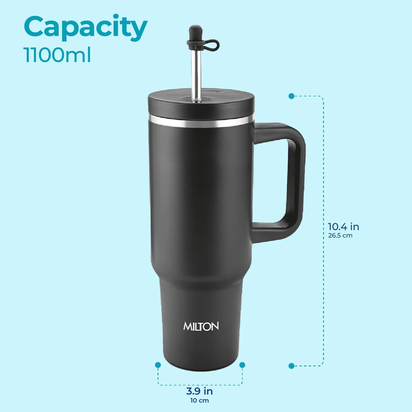 Milton My Tumbler 1200 Thermal Vacuum Insulated Mug with Stainless Steel Straw Sipper