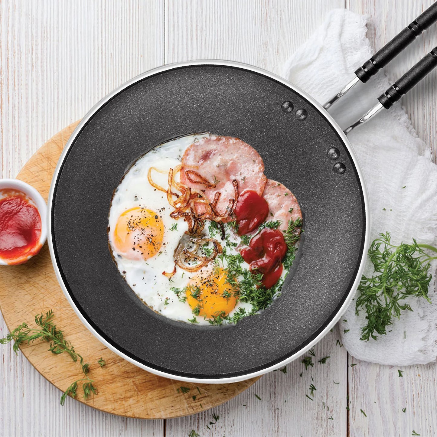 Milton Procook Black Pearl Induction Non Stick Flat Tawa