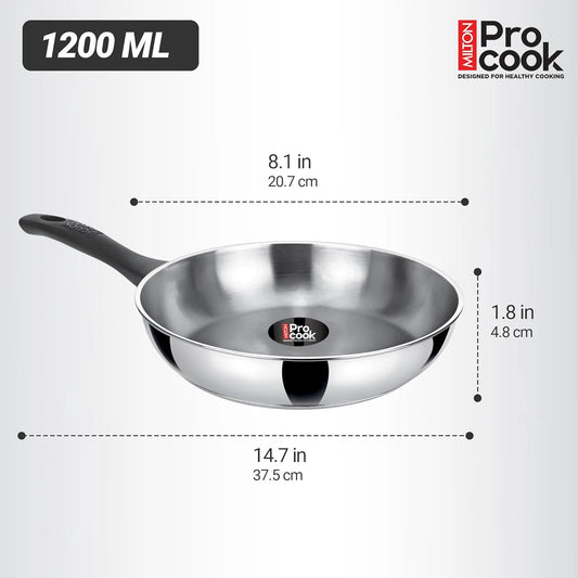 Milton Procook Stainless Steel Fry Pan Backelite Handle