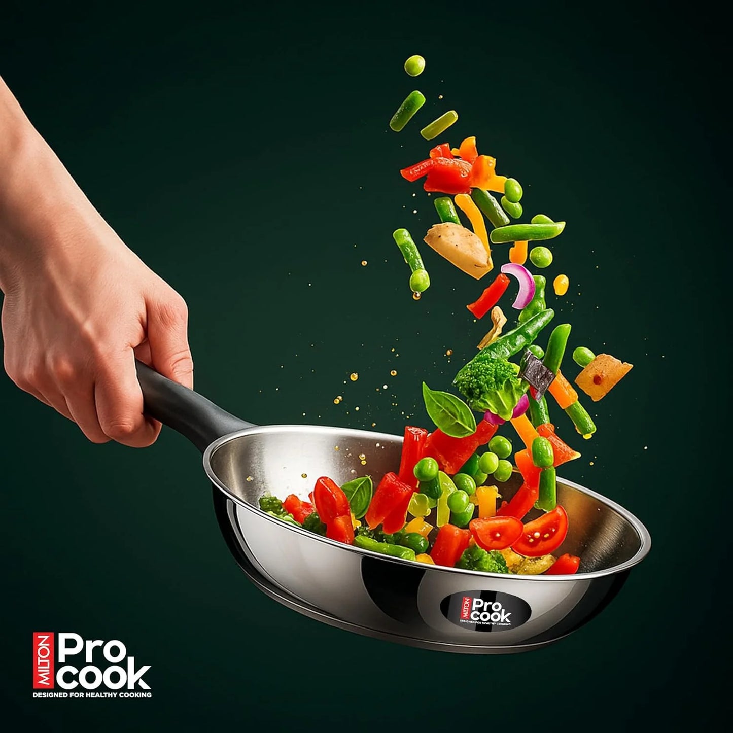 Milton Procook Stainless Steel Fry Pan Backelite Handle