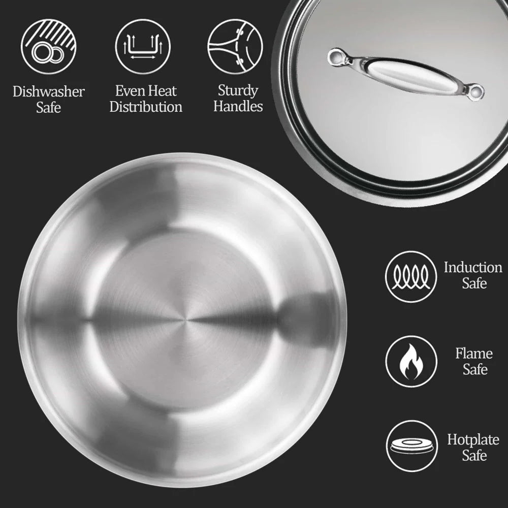 Milton Procook Tri-Ply Steel Tasla with SS Lid