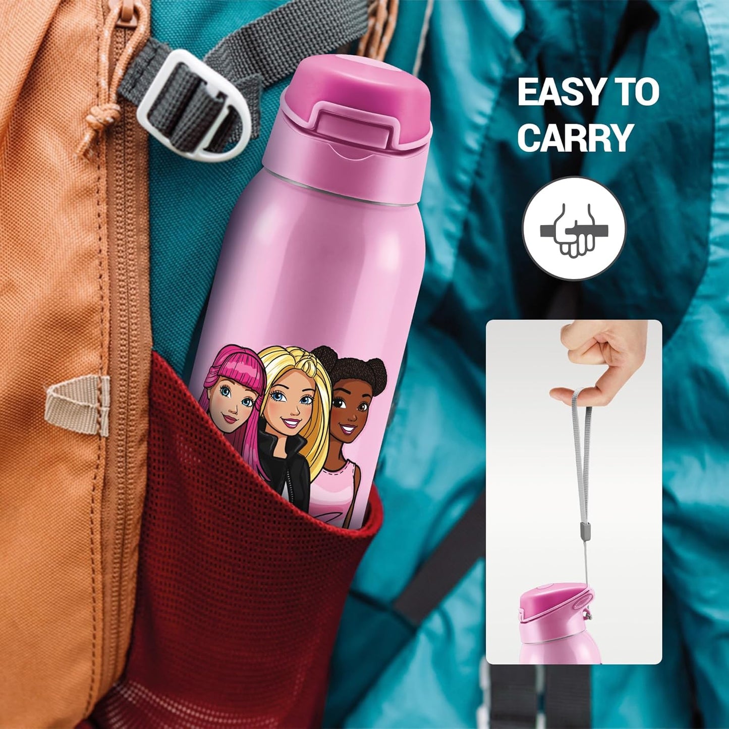 Milton Sportive Thermal Vacuum Insulated Bottle with Straw 400 (Barbie)