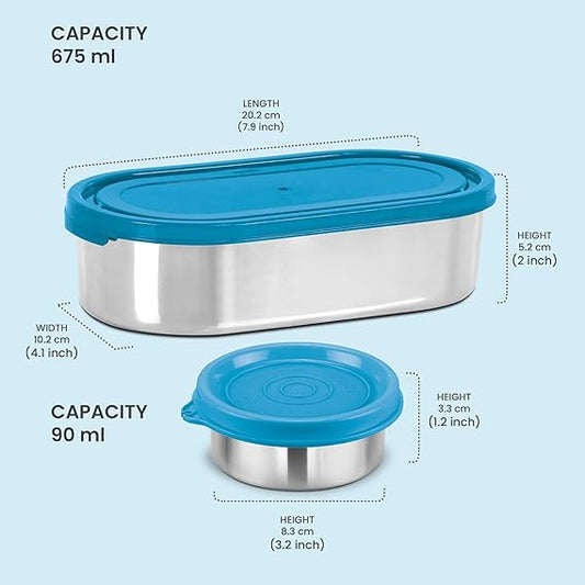 Milton Stainless Steel Refresh 600 Tiffin with Inner Container 90