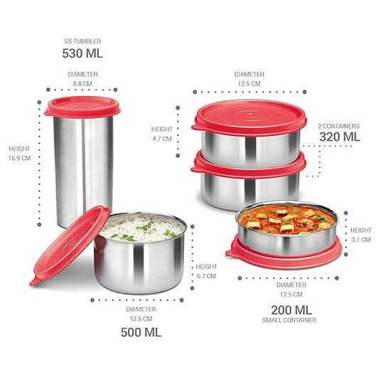 Milton Tasty Lunch Combo Delux with 4 Containers, 1 Tumbler and 1 Bag