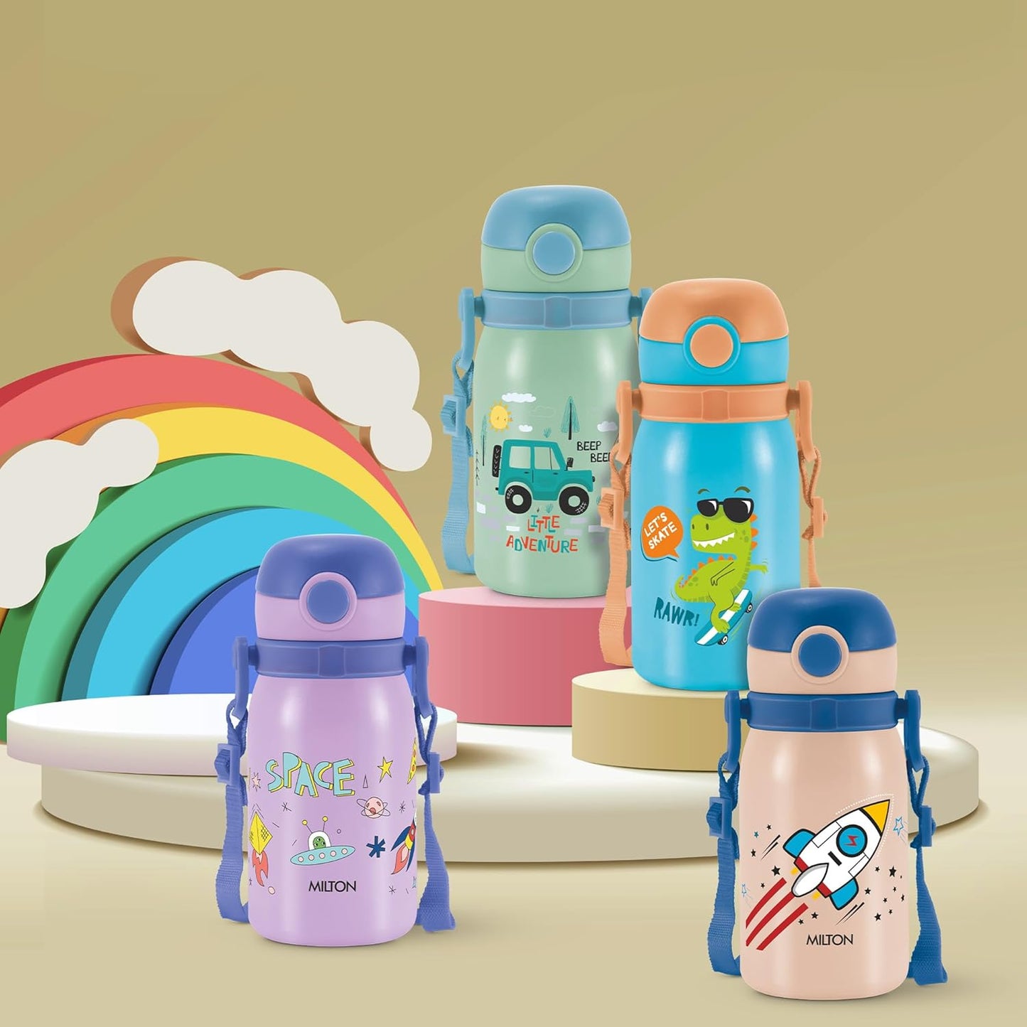 Milton Torque Stainless Steel Kids Straw Bottle 450