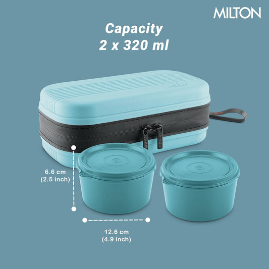 Milton Urban Case Microwavable Lunch Box Outside Plastic, Inside Stainless Steel with Bag