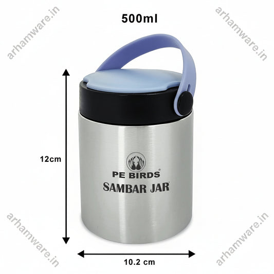 PE Birds Expresso Sambar Jar 500ml Thermal Vacuum Insulated Food Jar
