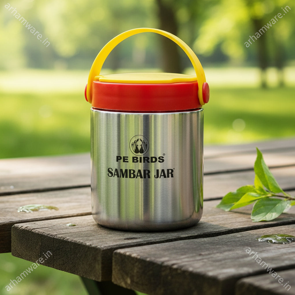 PE Birds Espresso Sambar Jar 500ml Thermal Vacuum Insulated Food Jar