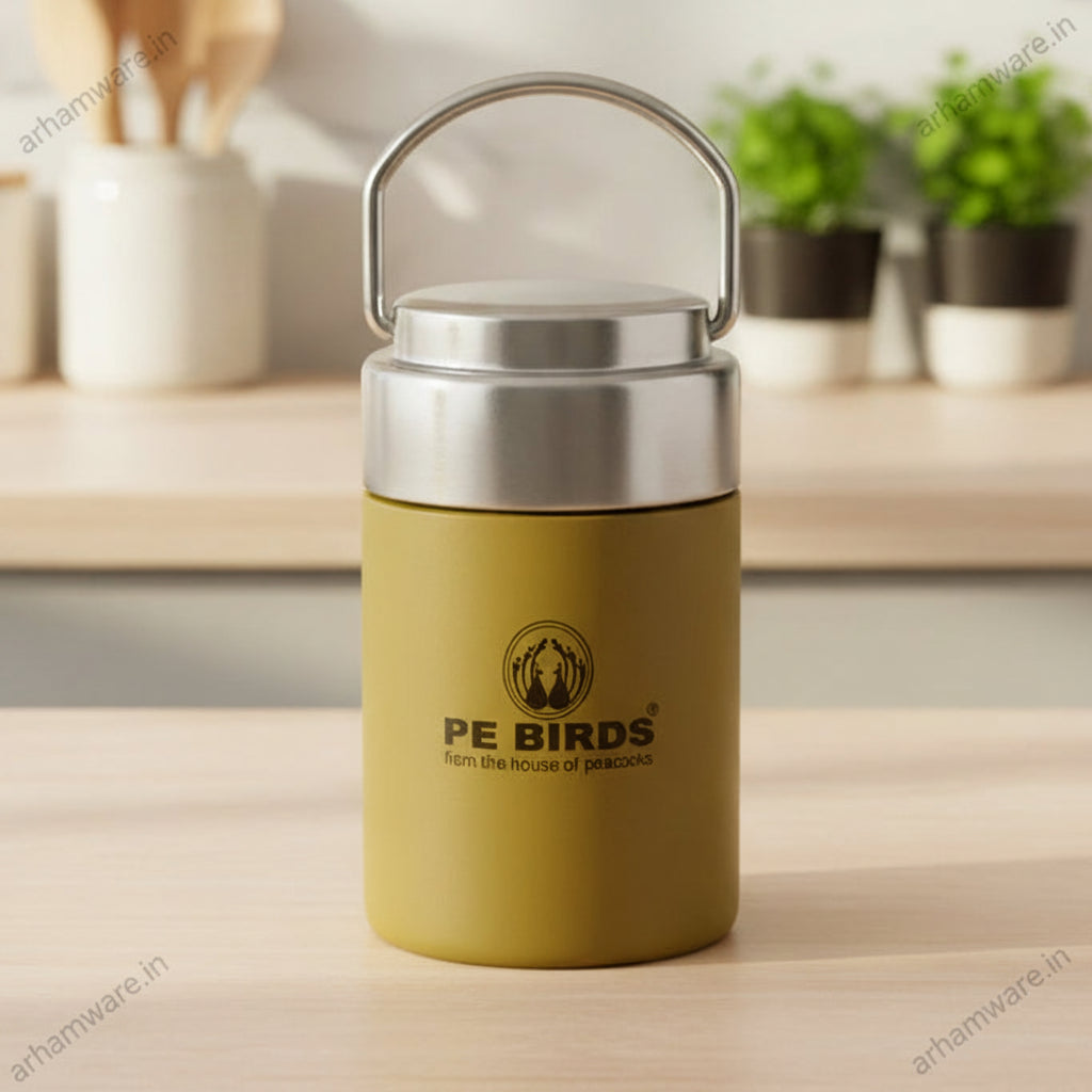 PE Birds Flow Sambar Jar 220ml Thermal Vacuum Insulated Food Jar