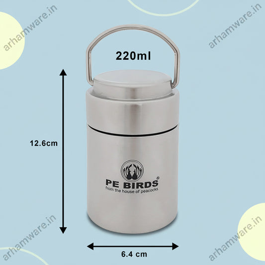 PE Birds Flow Sambar Jar 220ml Thermal Vacuum Insulated Food Jar