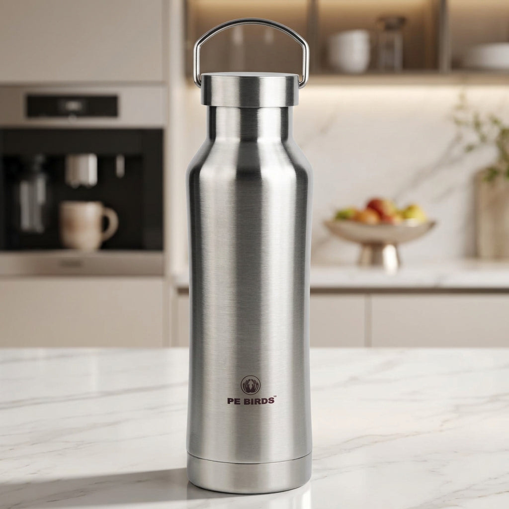PE Birds Hydra 600ml Thermal Vacuum Insulated Flask with Steel Cap Bottle