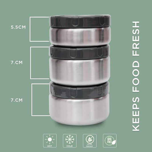 PE Birds Nutri Pack Vacuum Insulated Lunch Box Set Of 3