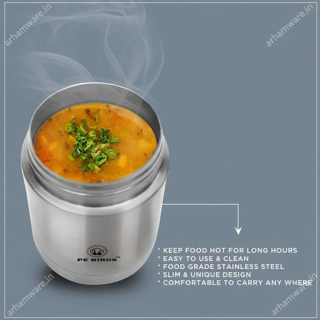 PE Birds Sambar Jar 260ml Thermal Vacuum Insulated Food Container