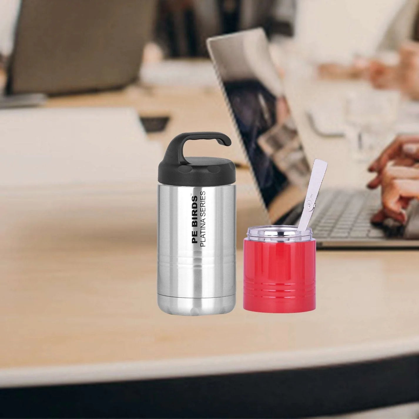 PE Birds Eat And Drink Multi Purpose Vacuum insulated Lunch Box