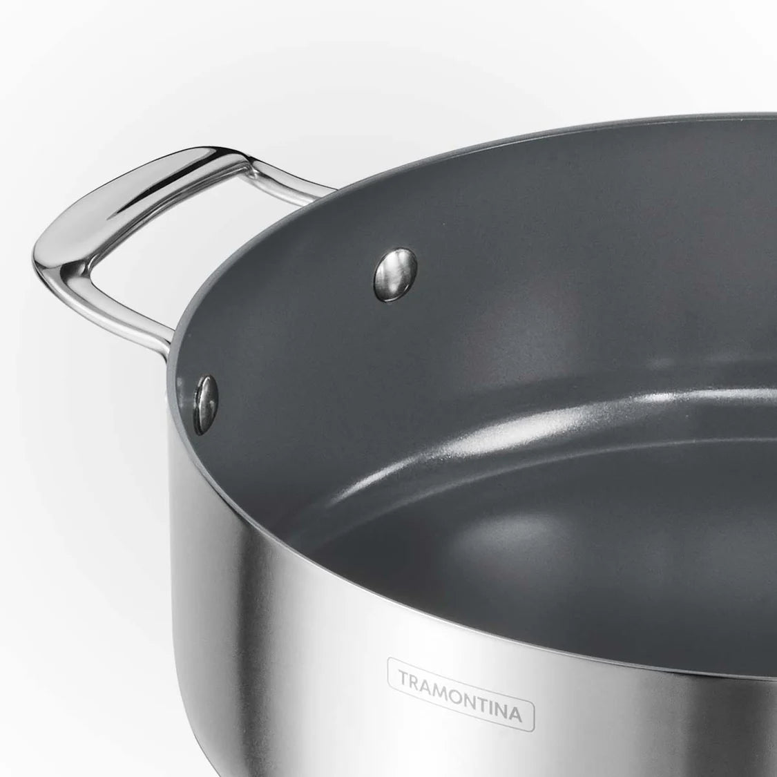 Tramontina Fusao Casserole with SS Lid (20, 24, 30cm) Tri-Ply Clad Stainless Steel Ceramic Coated