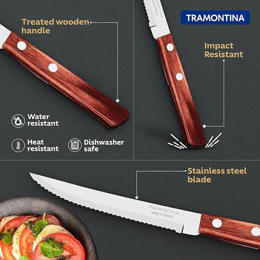Tramontina Polywood Fruit Knife 12cm Brown