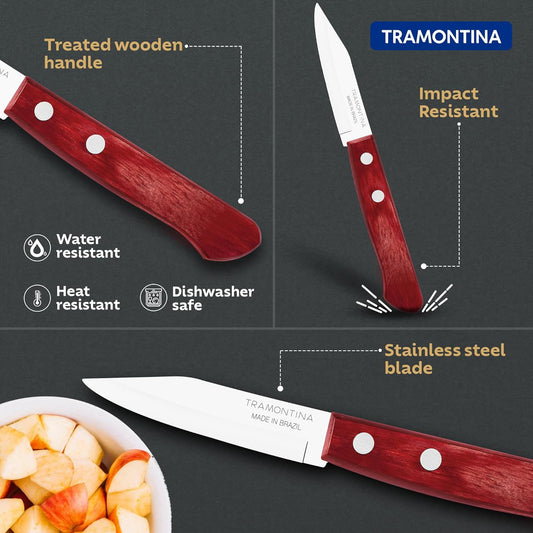 Tramontina Polywood Paring Knife 7cm Brown