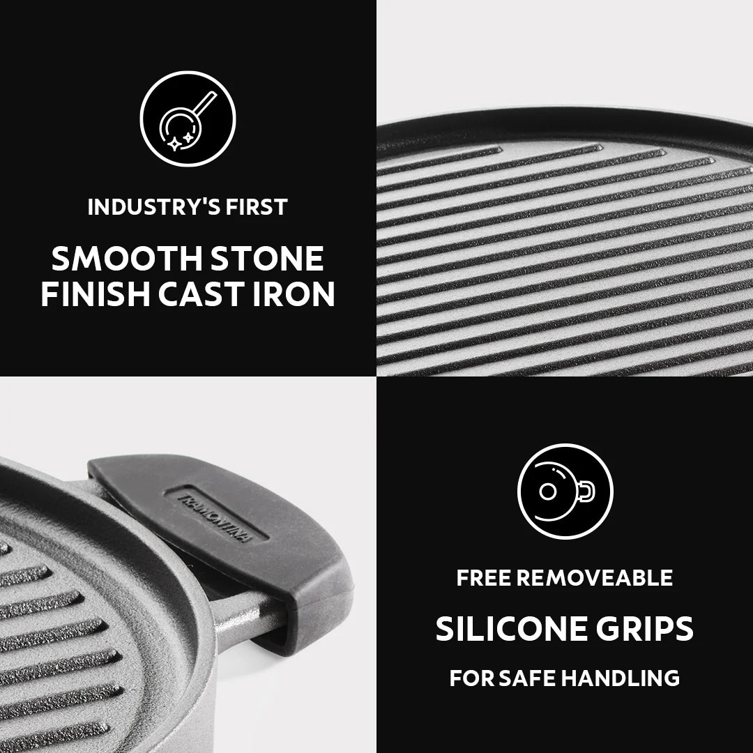 Tramontina Titanex Reversible Grill / Tawa (30cm) Pre-Seasoned Cast Iron