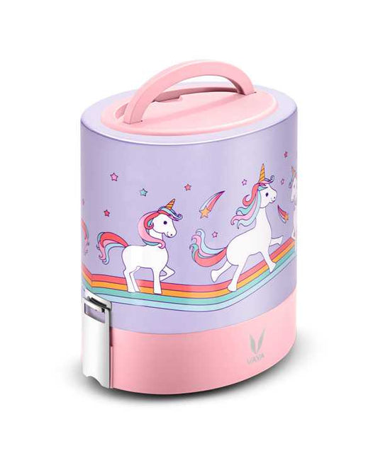 Vaya Tyffyn 1000ml Graphics Design Thermal Vacuum Insulated with 3 inner containers (400ml * 1 + 300ml * 2 Stainless Steel Inner Containers)