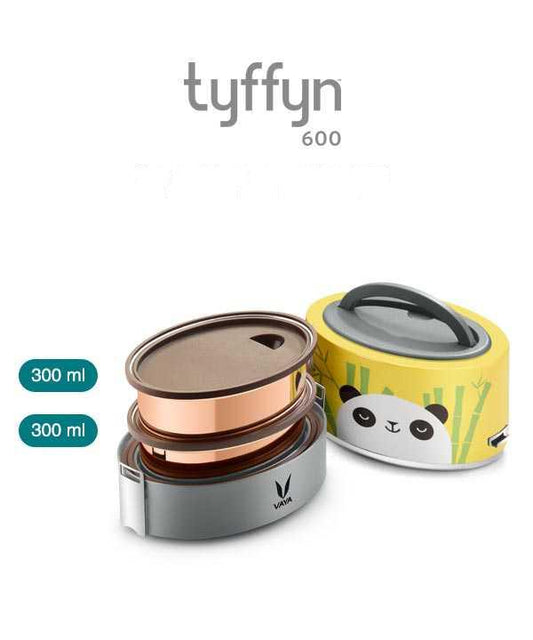 Vaya Tyffyn 600ml Graphics Design Thermal Vacuum Insulated with 2 inner containers (300ml *2 Copper Coated Inner Containers)