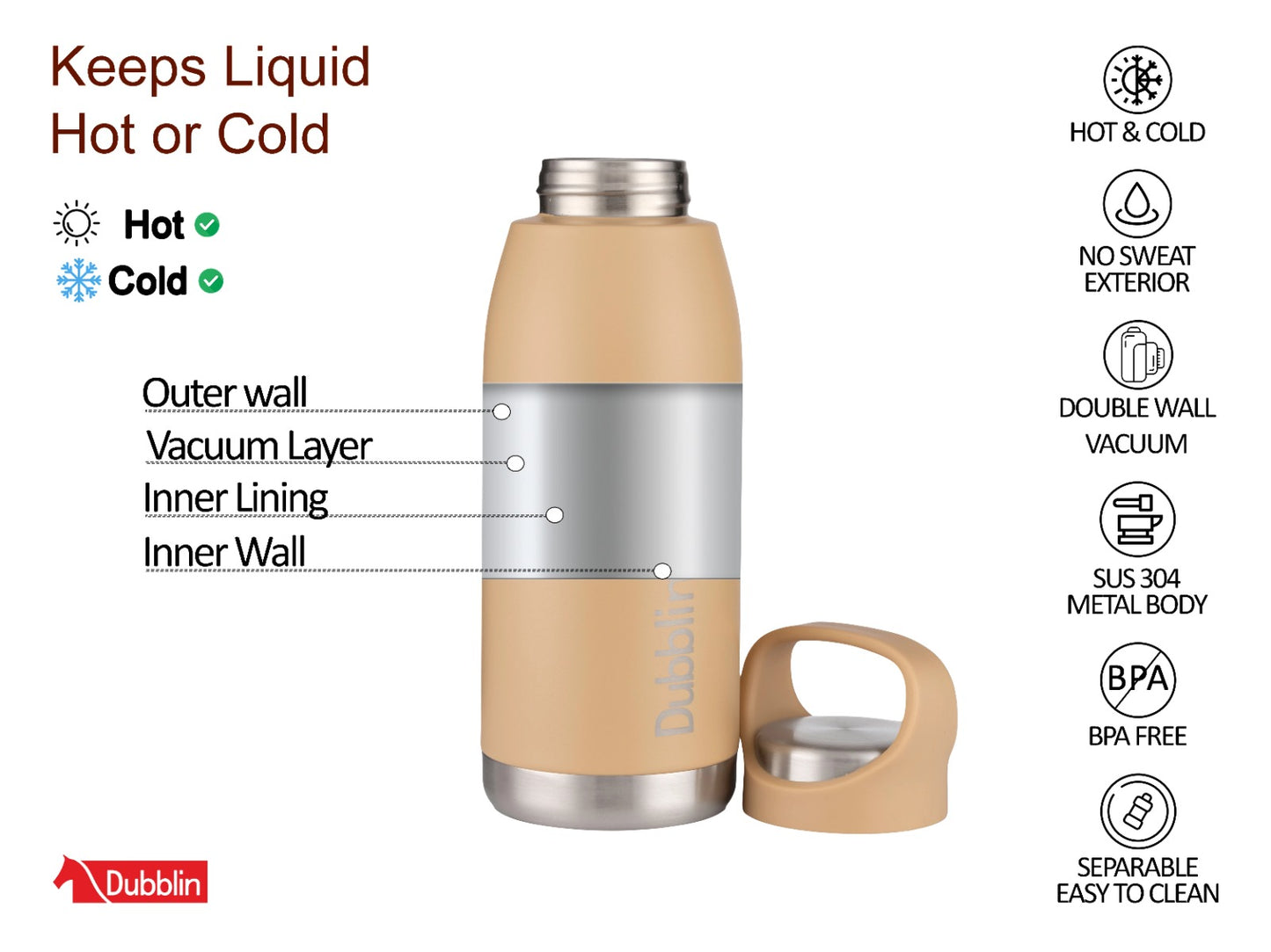 Dubblin Hiker 550 Thermal Vacuum Insulated Bottle