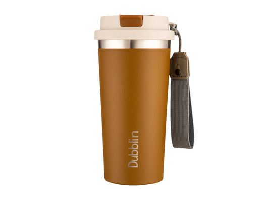 Dubblin Euro 500ml Thermal Vacuum Insulated Bottle with Silicon Straw (Twin Flow: Gulper Plus Straw Sipper)