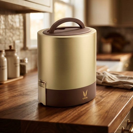 Vaya Tyffyn 1000ml Thermal Vacuum Insulated with 2 Copper Coated Inner Containers (600ml * 1 & 400ml * 1)