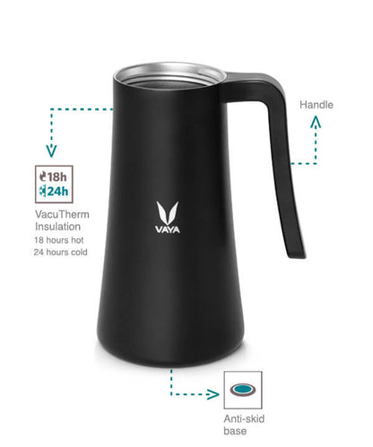Vaya Tea Pot 900ml - with Globe Lid - Stainless Steel Thermal Vacuum Insulated Jug