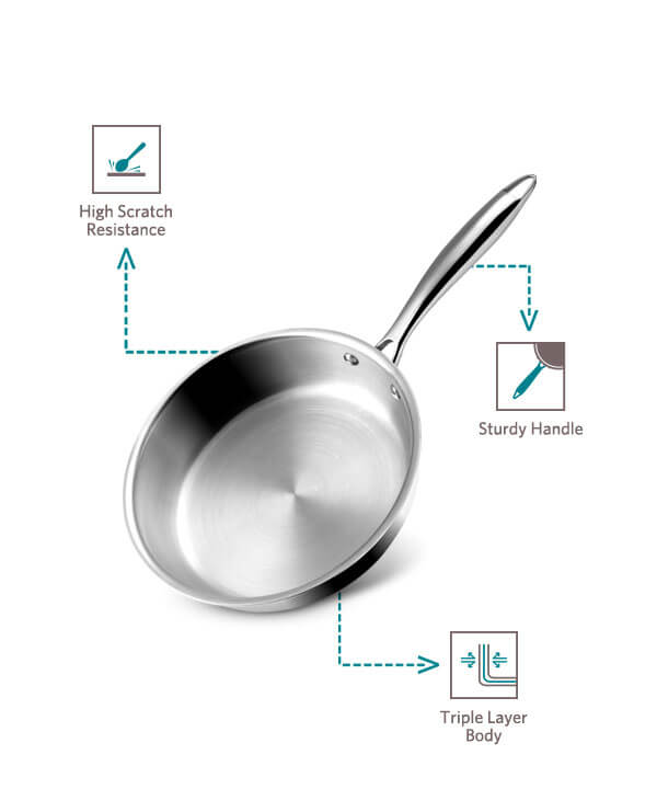 Vaya Tri-Ply Frypan - Stainless Steel